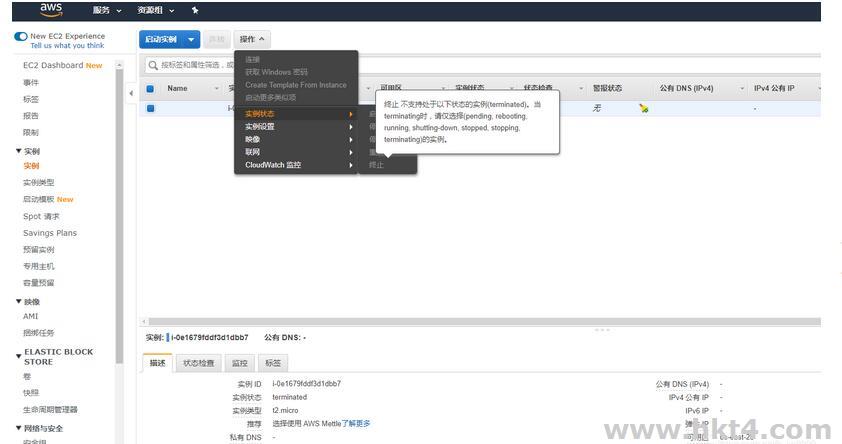 awsec2实例停止后重启